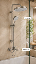 VALTEMO VALENTINI + BIGART 2'Lİ BANYO VE ROBOT DUŞ SETİ - FIRÇALI NİKEL - Küçük resim 3