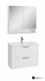 MİA SET 80 CM ÇEKMECELİ (LAVABO DOLABI) BEYAZ (66050) - Küçük resim 1