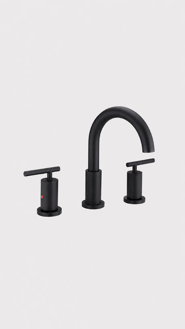 NEWARC NEWART 3 DELİKLİ LAVABO BATARYASI-SİYAH