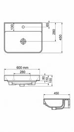 ZEN ETEJERLİ LAVABO BEYAZ  (3060) - Küçük resim 3
