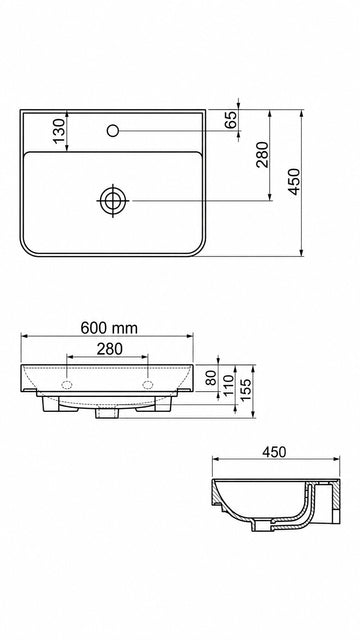 ZEN ETEJERLİ LAVABO BEYAZ  (3060)