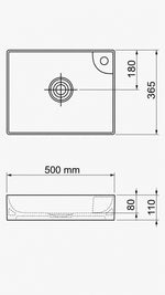 FLOPPY CLASS TEZGAH ÜSTÜ LAVABO 50*36 CM BEYAZ  (16050) - Küçük resim 4