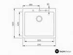 SQUARE 55*48 TEK GÖZ GRANİT EVYE BEYAZ (115230009) - Küçük resim 3