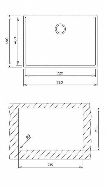TEKA SQUARE TEZGAH ALTI GRANİT EVYE BEYAZ 76X44 (115230019)