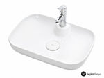 PREMIUM CLASS TEZGAH ÜSTÜ LAVABO 70*40 CM BEYAZ (ESV-16270) - Küçük resim 2