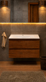 QUATTRO ETEJERLİ LAVABO 80 CM BEYAZ (8080) - Küçük resim 2