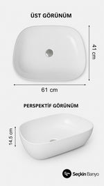 OUTLİNE  TV ÇANAK LAVABO CLEAN 63 CM  PARLAK BEYAZ (5993B403-0016) - Küçük resim 4