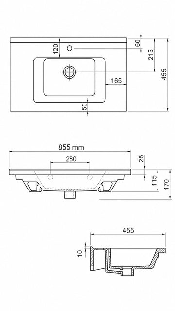 ETNA ETEJERLİ LAVABO 85 CM ETNA BEYAZ (1085)