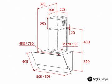 ATV 60cm SİYAH DİKEY DAVLUMBAZ (40495040)