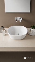 GEO OVAL ÇANAK LAVABO 55 CM PARLAK BEYAZ (7427B003-0016) - Küçük resim 2