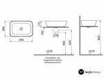 GEO DİKDÖRTGEN ÇANAK LAVABO 60 CM BEYAZ (7425B003-0016) - Küçük resim 3