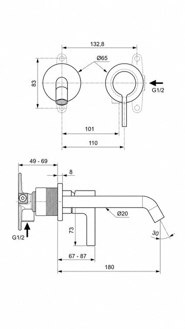 IDEAL JOY ANK.LAVABO BAT.-KROM-KIT2