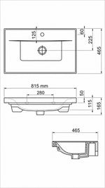 SAVA ETEJERLİ LAVABO 80 CM  BEYAZ (2080) - Küçük resim 3