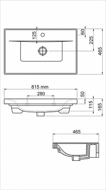 SAVA ETEJERLİ LAVABO 80 CM  BEYAZ (2080)