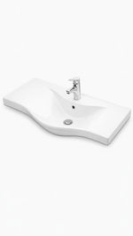 BASIC ETEJERLİ LAVABO 100 CM BEYAZ  (7100) - Küçük resim 1