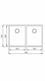 SQUARE ÇİFT GÖZLÜ TEZGAH ALTI GRANİT 76X43,5  EVYE GRİ (115260025) - Küçük resim 3