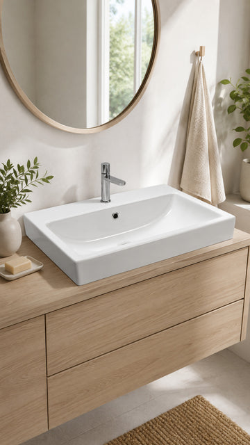 NEWARC TEZG.ÜSTÜ LAVABOLAR AQUA BATARYA DELİKLİ LA