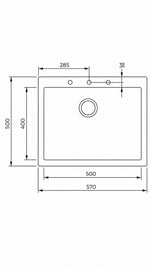 FORSQUARE GRANİT EVYE TEK GÖZ 57X50 SİYAH (115230005) - Küçük resim 3