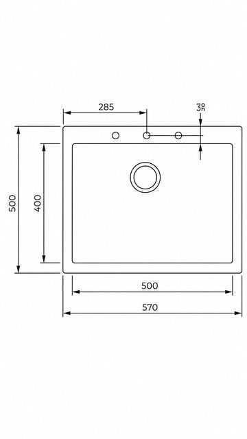 FORSQUARE GRANİT EVYE TEK GÖZ 57X50 SİYAH (115230005)