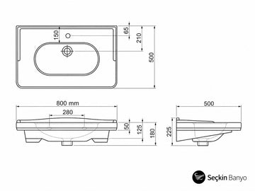 ETEJERLİ LAVABO 80 CM AVANGARDE ESV-14080