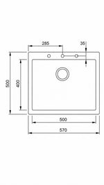 SQUARE 50*40 TEK GÖZ GRANİT EVYE KREM (115230008) - Küçük resim 3