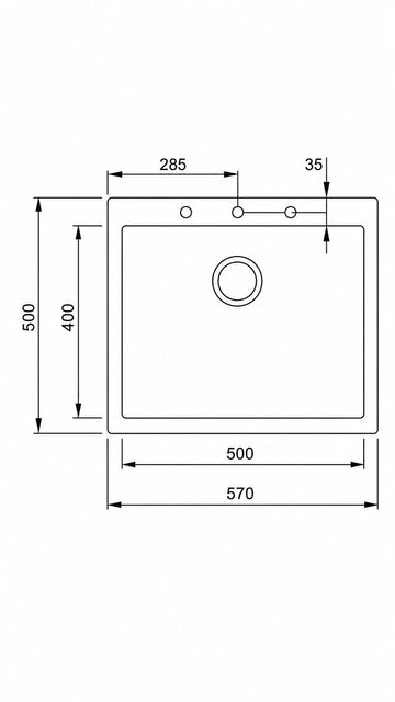 SQUARE 50*40 TEK GÖZ GRANİT EVYE KREM (115230008)