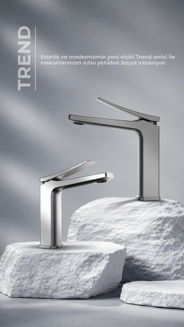 NEWARC TREND LAVABO BATARYASI - METALİK GRİ