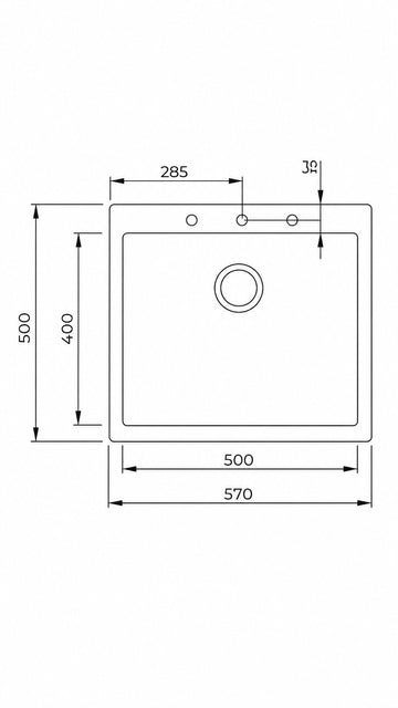 SQUARE 55*48 TEK GÖZ GRANİT EVYE BEYAZ (115230009)