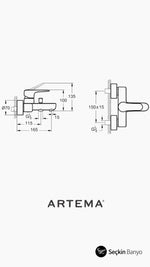 ARTEMA BANYO ROBOT DUŞ SETİ SİYAH (A4579836+A4272536) - Küçük resim 5