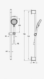 ARTEMA BASE R SÜRGÜLÜ EL DUŞU 3F,100MM,KROM (A45908) - Küçük resim 3