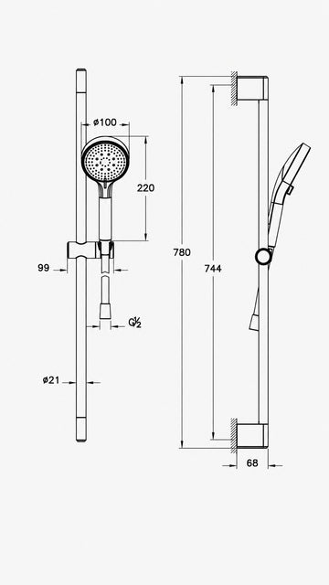 ARTEMA BASE R SÜRGÜLÜ EL DUŞU 3F,100MM,KROM