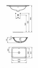 CONNECT TEZGAHALTI DİKDÖRTGEN LAVABO - Küçük resim 3