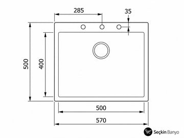 SQUARE 50*40 TEK GÖZ GRANİT EVYE BEJ (115230007)