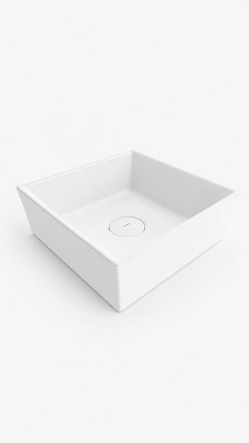  VESSEL KARE LAVABO 38X38 CM - PARLAK BEYAZ