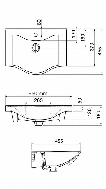 BASIC ETEJERLİ LAVABO BEYAZ (7065)