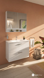 MİA SET 80 CM ÇEKMECELİ (LAVABO DOLABI) BEYAZ (66050) - Küçük resim 2