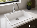 FORSQUARE TEK GÖZ GRANİT EVYE BEYAZ 79X50 (115230004) - Küçük resim 2