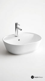 VİTRA GEO OVAL ÇANAK LAVABO DELİKLİ BEYAZ - Küçük resim 1