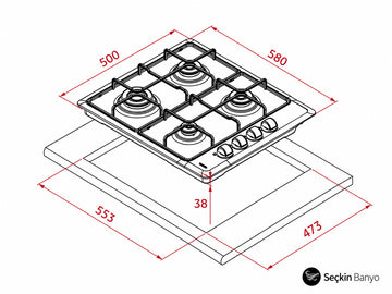 HLX 640 60cm METAL GAZLI OCAK (112620020)