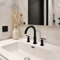 NEWARC NEWART 3 DELİKLİ LAVABO BATARYASI-SİYAH