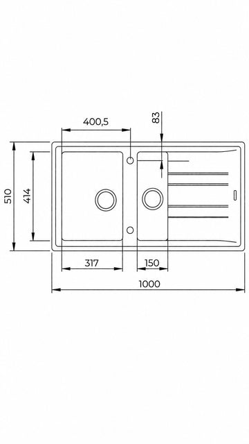 STONE 1,5 GÖZLÜ GRANİT EVYE BEJ (115360004)
