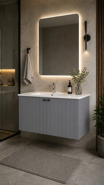 ROOT GROOVE LAVABO DOLABI KAPAKLI 100 CM GRİ (69312)