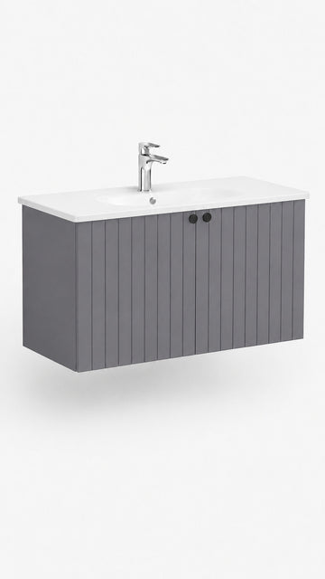 ROOT GROOVE LAVABO DOLABI KAPAKLI 100 CM GRİ (69312)