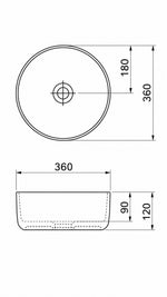 BOLD TEZGAHÜSTÜ LAVABO YUVARLAK 36 CM BEYAZ (6736) - Küçük resim 3