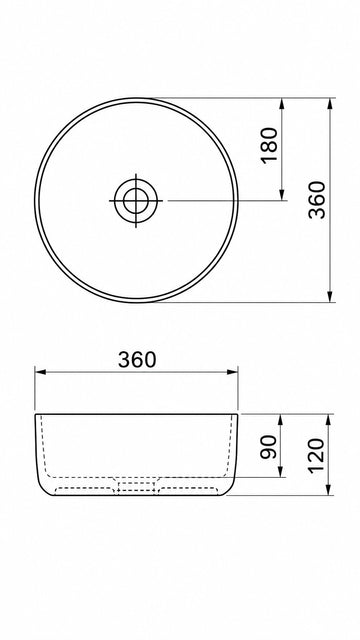 BOLD TEZGAHÜSTÜ LAVABO YUVARLAK 36 CM BEYAZ (6736)