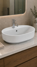 IDEAL İ.LİFE O TEZGAH ÜSTÜ OVAL LAVABO 55 CM WHİTE - Küçük resim 2