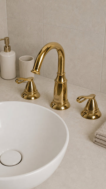 NEWARC GOLDEN 3 DELİKLİ LAVABO BATARYASI - ALTIN