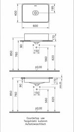 VİTRA METROPOLE T.ALTI LAVABO DİKDÖRTGEN 60*40cm - Küçük resim 2