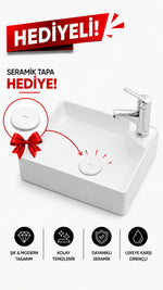 FLOPPY CLASS TEZGAH ÜSTÜ LAVABO 50*36 CM BEYAZ  (16050) - Küçük resim 1