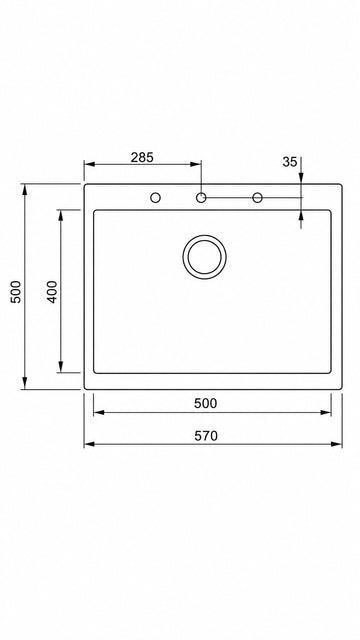 SQUARE 50*40 TEK GÖZ GRANİT EVYE GRİ (115230006)